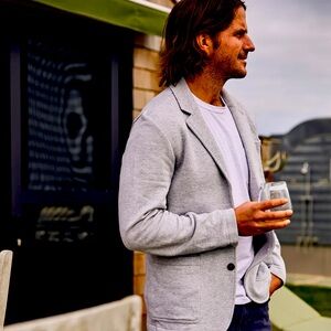 FAHERTY Inlet Knit Blazer || Heather Grey